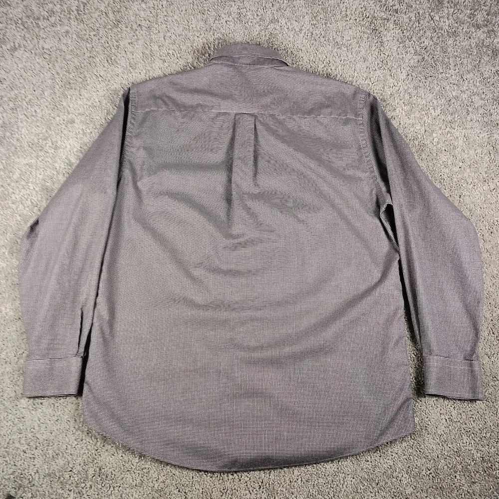 Jos A Bank L Travelers Collection Tailored Fit Purple Houndstooth‎ Mens Shirt